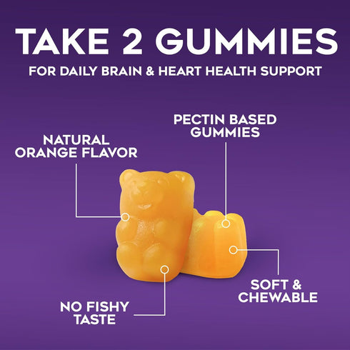 Omega 3 Fish Oil Gummies - Triple Strength Omega 3 Fish Oil Gummy Vitamins with High Absorption EPA & DHA Fatty Acids, Burpless Fish Oil Supplemen...